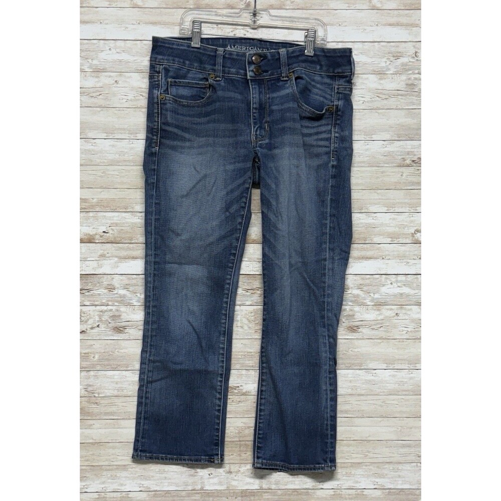 American Eagle Artist Crop Jeans Womens 8 Regular Medium Wash Super Stretch